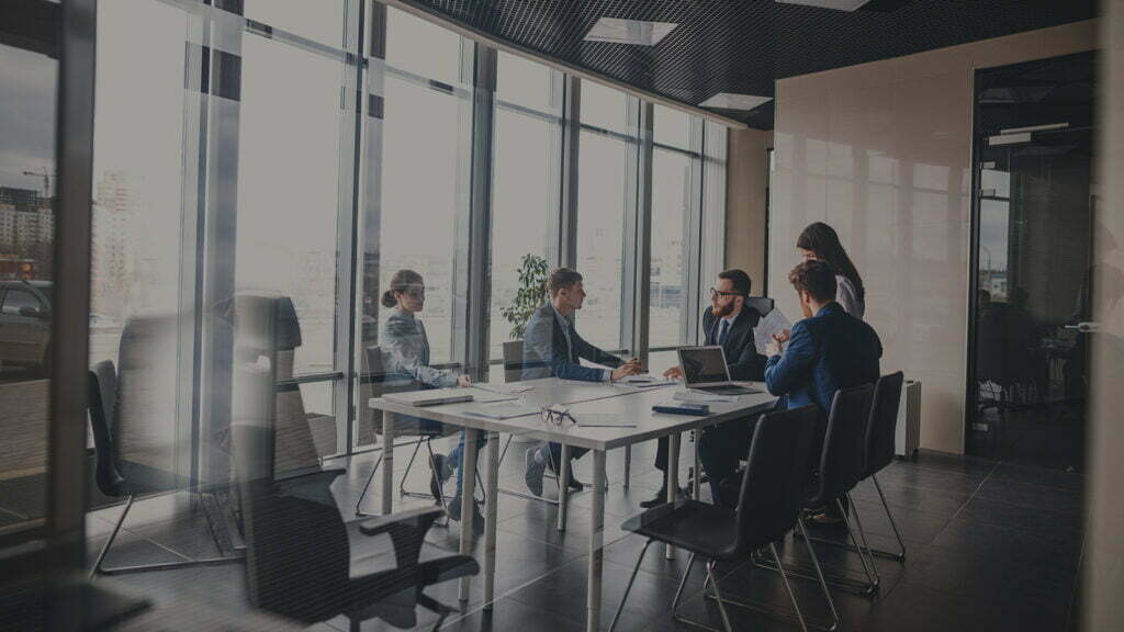 Corporate business team and manager in a meeting